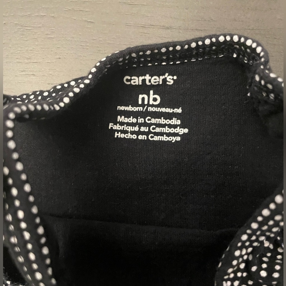 Carter’s Newborn Baby Girl Pink, Black and Tan Onsies Outfits Bundle NWOT - Picture 10 of 14